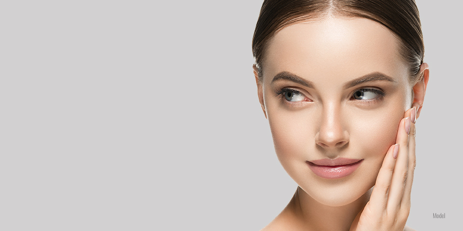 Female daily routine to take care of youthful skin.