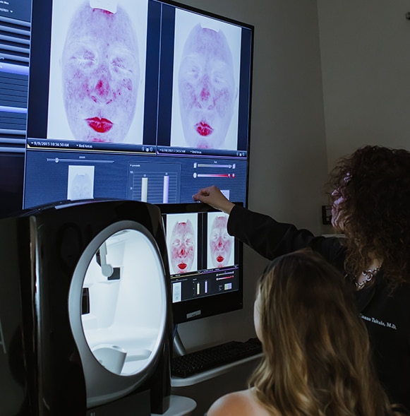 Facials-2 Provider showing patient skin health from a Visia Reading