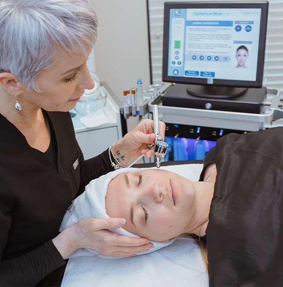 Provider gives a relaxing Oxygen facial